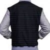 BLACK VARSITY LETTERMAN BOMBER JACKET