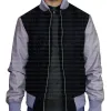 BLACK VARSITY LETTERMAN BOMBER JACKET