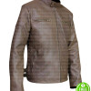VINTAGE SLIM FIT LIGHT BROWN LEATHER JACKET VINTAGE SLIM FIT LIGHT BROWN LEATHER JACKET