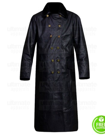 WW2 GERMAN WAFFEN SS ELITE OFFICE MILITARY FUR COLLAR LEATHER COAT