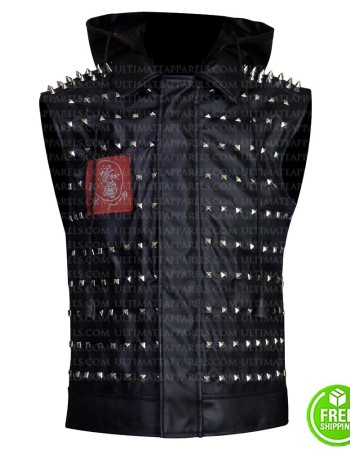 Watch Dogs 2 Wrench Studded Cosplay Black Leather Vest