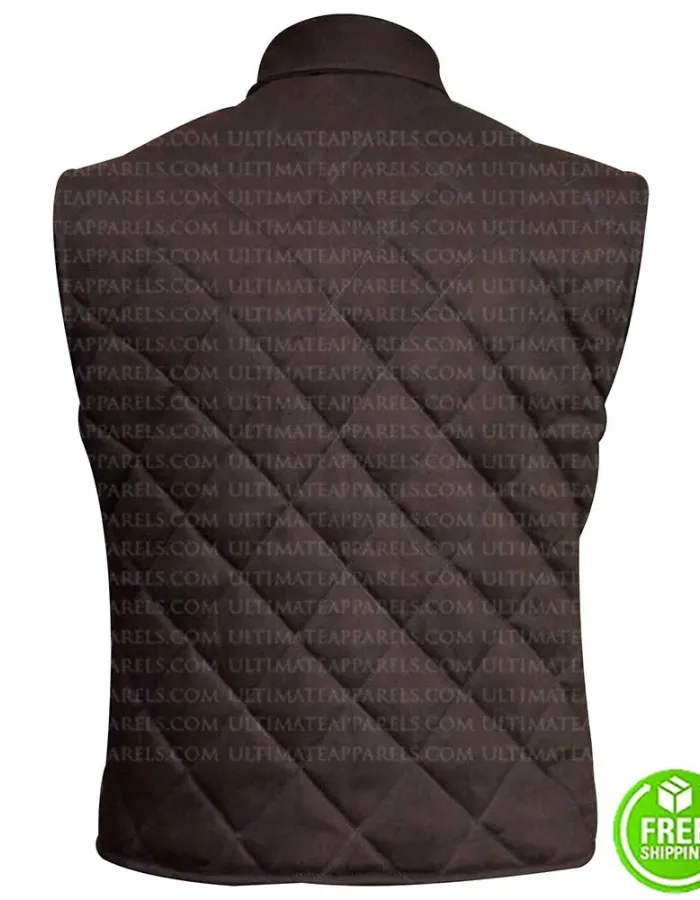 YELLOWSTONE KEVIN COSTNER (JOHN DUTTON) BROWN COTTON VEST