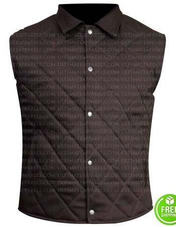 YELLOWSTONE KEVIN COSTNER (JOHN DUTTON) BROWN COTTON VEST