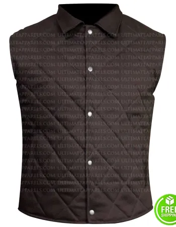 YELLOWSTONE KEVIN COSTNER (JOHN DUTTON) BROWN COTTON VEST