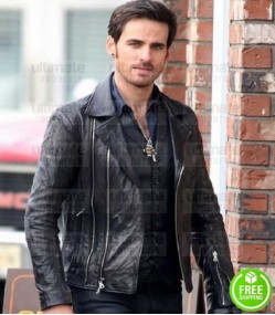 ONCE UPON A TIME COLIN O'DONOGHUE (CAPTAIN HOOK) BLACK LEATHER JACKET