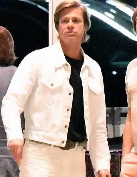 ONCE UPON A TIME IN HOLLYWOOD BRAD PITT (CLIFF BOOTH) WHITE JACKET