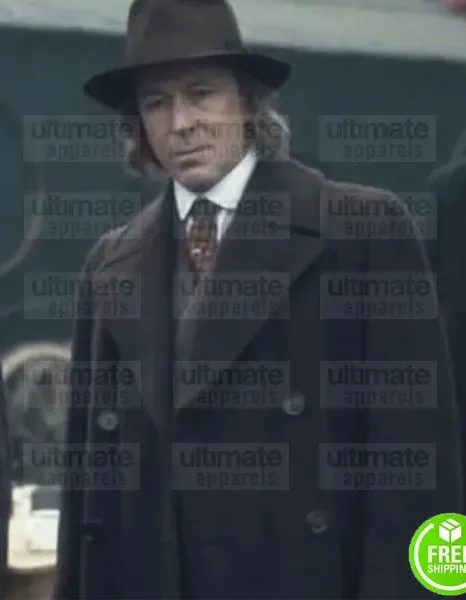 PEAKY BLINDERS AIDAN GILLEN (ABERAMA GOLD) BROWN WOOL COAT