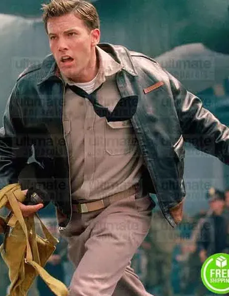 PEARL HARBOR BEN AFFLECK (RAFE MCCAWLEY) AVIATOR FLIGHT BLACK LEATHER JACKET PEARL HARBOR BEN AFFLECK (RAFE MCCAWLEY) AVIATOR FLIGHT BLACK LEATHER JACKET