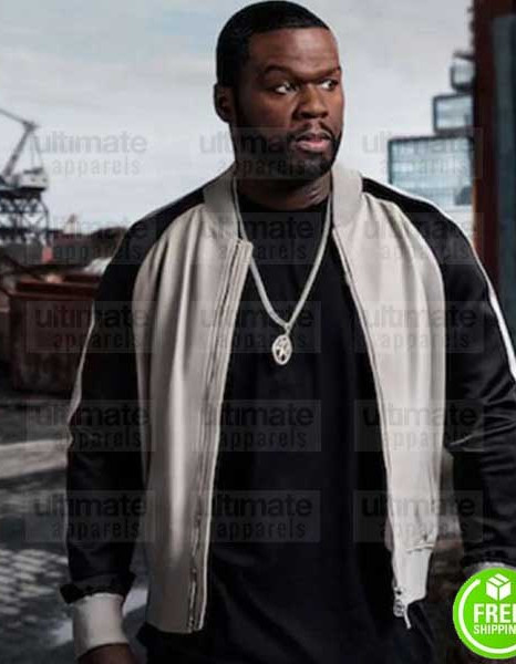 POWER 50 CENT (KANAN) BLACK AND WHITE LEATHER JACKET POWER 50 CENT (KANAN) BLACK AND WHITE LEATHER JACKET