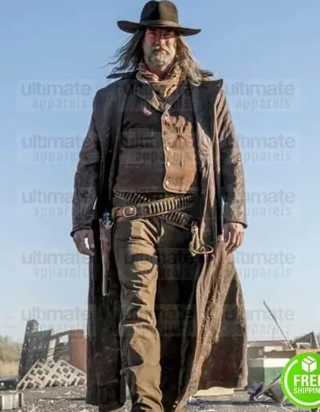 PREACHER GRAHAM MCTAVISH (THE COWBOY) DISTRESSED LEATHER COAT