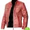 MEN'S RED DISTRESSED LEATHER JACKET 