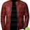 RED DISTRESSED LEATHER JACKET