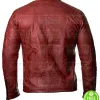 RED DISTRESSED LEATHER JACKET