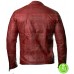 RED DISTRESSED LEATHER JACKET