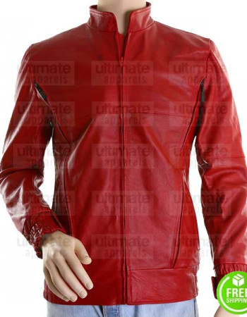 SLIM FIT RED MOTORCYCLE LEATHER JACKET