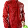 SLIM FIT RED MOTORCYCLE LEATHER JACKET SLIM FIT RED MOTORCYCLE LEATHER JACKET