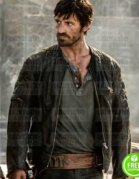 RESIDENT EVIL THE FINAL CHAPTER EOIN MACKEN (DOC) BLACK LEATHER JACKET RESIDENT EVIL THE FINAL CHAPTER EOIN MACKEN (DOC) BLACK LEATHER JACKET