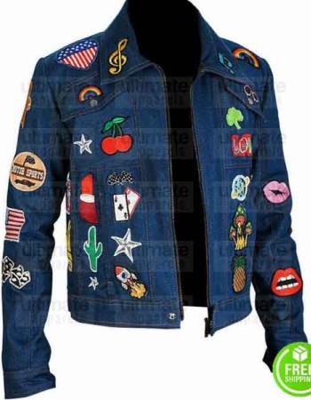 ROCKETMAN TARON EGERTON (ELTON JOHN) BLUE DENIM JACKET