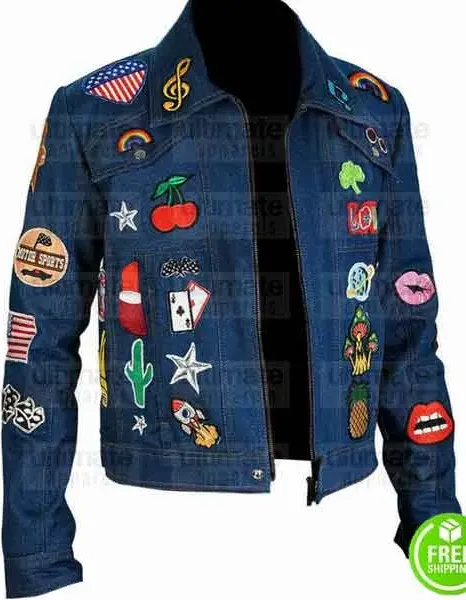 ROCKETMAN TARON EGERTON (ELTON JOHN) BLUE DENIM JACKET
