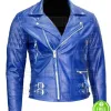 MEN'S ROYAL BLUE BIKER LEATHER JACKET MEN'S ROYAL BLUE BIKER LEATHER JACKET