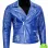 MEN'S ROYAL BLUE BIKER LEATHER JACKET 