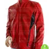 SLIM FIT RED MOTORCYCLE LEATHER JACKET SLIM FIT RED MOTORCYCLE LEATHER JACKET