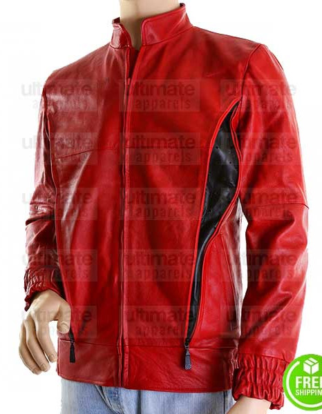 SLIM FIT RED MOTORCYCLE LEATHER JACKET