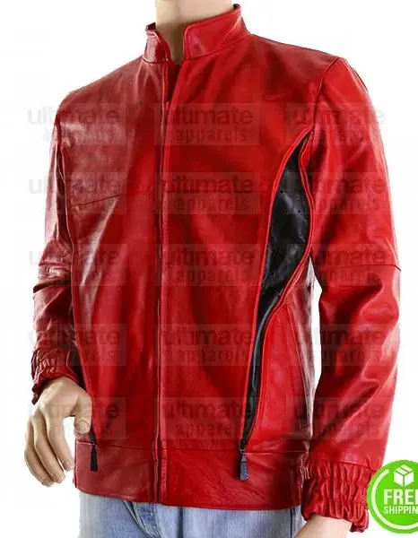 SLIM FIT RED MOTORCYCLE LEATHER JACKET SLIM FIT RED MOTORCYCLE LEATHER JACKET