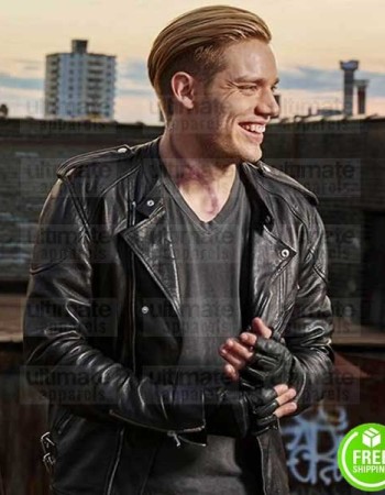 SHADOWHUNTERS DOMINIC SHERWOOD (JACE HERONDALE) BLACK BIKER LEATHER JACKET SHADOWHUNTERS DOMINIC SHERWOOD (JACE HERONDALE) BLACK BIKER LEATHER JACKET