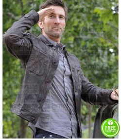 SHARLTO COPLEY BROWN LEATHER JACKET
