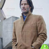 SIBERIA KEANU REEVES (LUCAS HILLS) BROWN WOOL COAT