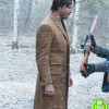 SIBERIA KEANU REEVES (LUCAS HILLS) BROWN WOOL COAT