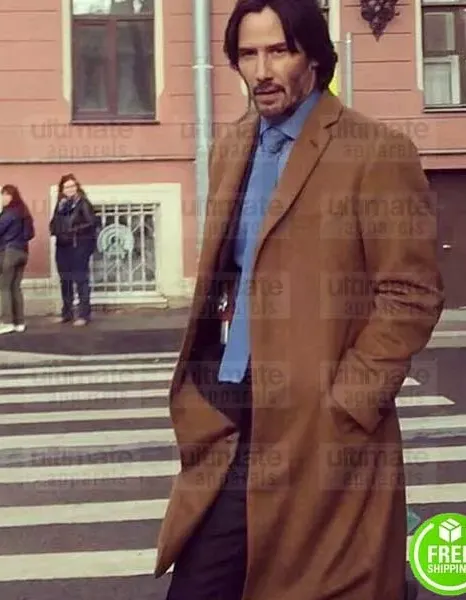 SIBERIA KEANU REEVES (LUCAS HILLS) BROWN WOOL COAT SIBERIA KEANU REEVES (LUCAS HILLS) BROWN WOOL COAT