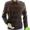 MEN'S SLIM FIT BROWN BOMBER LEATHER JACKET MEN'S SLIM FIT BROWN BOMBER LEATHER JACKET