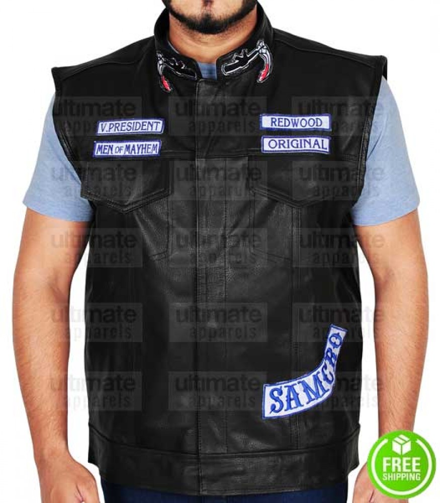 SONS OF ANARCHY JAX TELLER (CHARLIE HUNNAM) LEATHER VEST