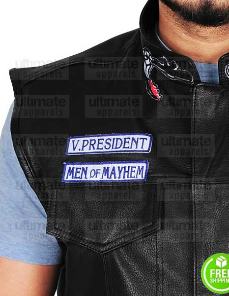Sons of Anarchy Charlie Hunnam Jax Teller Leather Vest