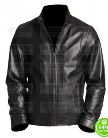 SUICIDE SQUAD JOEL KINNAMAN (RICK FLAG) BLACK LEATHER JACKET
