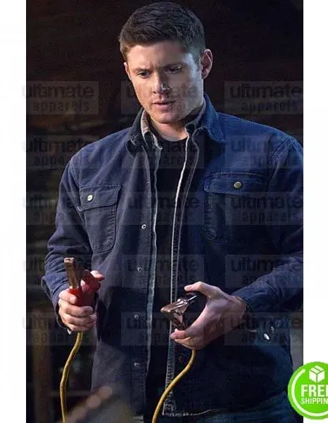 SUPERNATURAL JENSEN ACKLES (DEAN WINCHESTER) BLUE COTTON JACKET SUPERNATURAL JENSEN ACKLES (DEAN WINCHESTER) BLUE COTTON JACKET