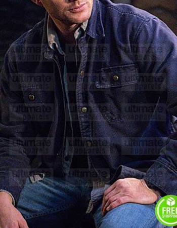 SUPERNATURAL JENSEN ACKLES (DEAN WINCHESTER) BLUE COTTON JACKET SUPERNATURAL JENSEN ACKLES (DEAN WINCHESTER) BLUE COTTON JACKET
