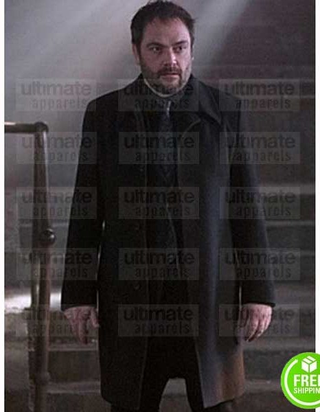 SUPERNATURAL MARK SHEPPARD (CROWLEY) WOOL BLACK COAT SUPERNATURAL MARK SHEPPARD (CROWLEY) WOOL BLACK COAT