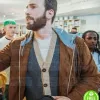 TIFF CHRIS EVANS BROWN SUEDE LEATHER JACKET
