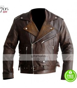 Terminator 1984 Arnold Distressed Brown Motorcycle Jacket