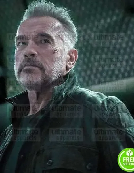 TERMINATOR DARK FATE ARNOLD SCHWARZENEGGER BLACK LEATHER JACKET TERMINATOR DARK FATE ARNOLD SCHWARZENEGGER BLACK LEATHER JACKET
