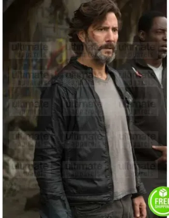 THE 100 HENRY IAN CUSICK (MARCUS KANE) BLACK LEATHER JACKET