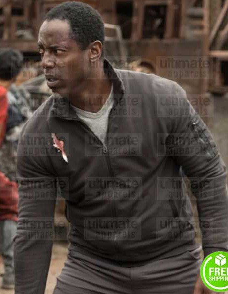 THE 100 ISAIAH WASHINGTON (THELONIOUS JAHA) BROWN COTTON JACKET