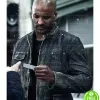 THE 100 RICKY WHITTE (LINCOLN) BLACK DISTRESSED LEATHER JACKET