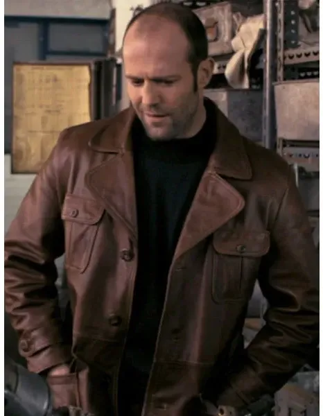 THE BANK JOB JASON STATHAM (TERRY LEATHER) BROWN JACKET
