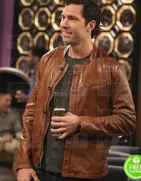 THE BIG BANG THEORY BRAIN THOMAS SMITH (ZACK JOHNSON) BROWN LEATHER JACKET THE BIG BANG THEORY BRAIN THOMAS SMITH (ZACK JOHNSON) BROWN LEATHER JACKET