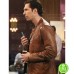 THE BIG BANG THEORY BRAIN THOMAS SMITH (ZACK JOHNSON) BROWN LEATHER JACKET