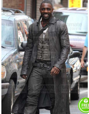The Dark Tower Idris Elba Roland Deschain Black Leather Trench Coat
